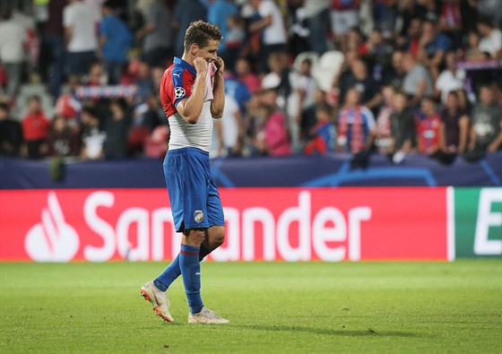 Nespokojený plzeský záloník Jan Kovaík po utkání s CSKA Moskva.