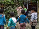 Ujgurské děti ve městě Hotan v provincii Sin-ťiang (30. srpna 2018)