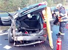 Nehoda na dálnici D6 u Nového Sedla.