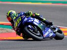 Valentino Rossi v prbhu kvalifikace na Velkou cenu Aragonie.