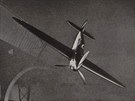Nefunkční model budoucí stíhačky Avia B.35 v měřítku 1:1 vystavený na Národní...
