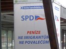 Pouta propagující SPD v Ústí nad Orlicí, kde hnutí nekandiduje.