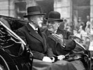 Tomá Garrigue Masaryk s ministerským pedsedou Antonínem vehlou poté, co byl...