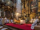 V kostele Panny Marie Snné v Praze se konala esko-italská me, pi které...
