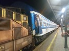 V eských Budjovicích se srazila lokomotiva s vagóny. (21. 9. 2018)