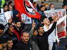 Stovky lidí v Berlín protestovaly proti státní návtv tureckého prezidenta...