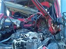 Dlnici D5 u Zdic na Berounsku uzavela ve smru na Prahu nehoda dvou kamion....