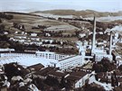 Mautnerovy textilní závody v Náchod na snímku z období 2. svtové války,...