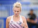 RADOST. esk tenistka Kateina Siniakov na turnaji ve Wu-chanu