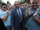 Jaroslav Foldyna na demonstraci na podporu Viktora Orbána ped Maarskou...