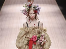 Pehlídka módního domu Dolce & Gabbana byla impozantní show plná kvtin a...