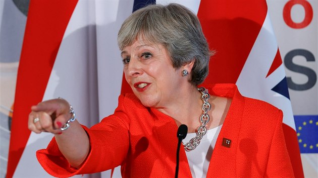 Britsk� premi�rka Theresa Mayov� na summitu EU v Salcburku (21. z��� 2018)
