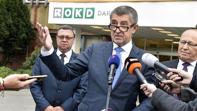 Premir Andrej Babi na tiskov konferenci po jednn s vedenm OKD. (27. z 2018)