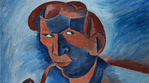 Jedním z děl, které je k vidění na nové olomoucké výstavě Rozlomená doba, je i autoportrét Kuřák od Bohumila Kubišty.