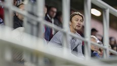 Trenér Slovácka Michal Kordula, který byl během utkání s Opavou vykázán na...