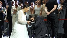 Melanie Dienerová (Leonora) a Daniel Frank (Florestan) v Beethovenov� Fideliu...