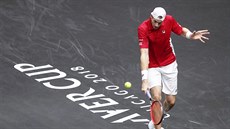 John Isner v utkání Laver Cupu.