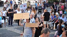 Demonstrace proti návratu hazardu do Chebu (19. 9. 2018)