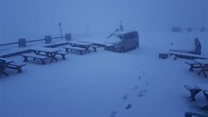 Pohled na výsledek prvního vydatnějšího sněžení v zimní sezoně 2018/19 v...
