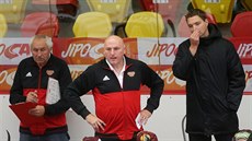 Jihlavský trenér Petr Vlk (nahoře uprostřed) a jeho muži
