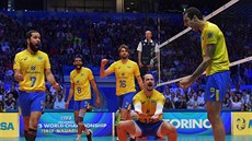 Brazilská radost během zápasu s volejbalovým Ruskem