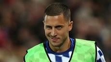 Eden Hazard z Chelsea ped utkáním s Liverpoolem