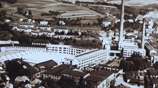 Mautnerovy textilní závody v Náchodě na snímku z období 2. světové války,...