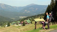 Husova bouda proslula výhledem na Snku, Obí dl a Studniní horu..