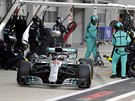 Lewis Hamilton z Mercedesu bhem Velké ceny Ruska.