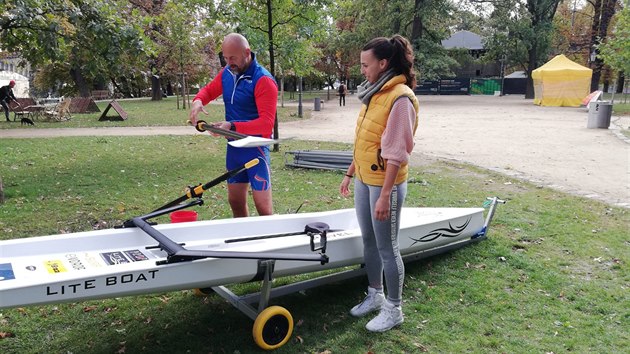 Olympijsk medailista Vclav Chalupa se skifem.