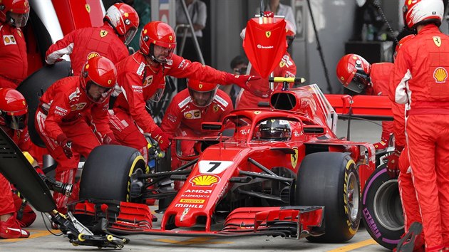 Kimi Raikkonen, jezdec Ferrari, bhem Velk ceny Ruska.