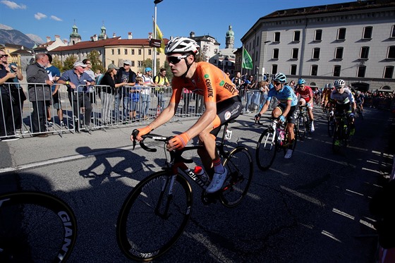 Nizozemský cyklista Tom Dumoulin bhem silniního závodu na svtovém ampionátu...