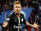 Hvzdný Neymar (PSG) slaví jednu ze svých branek do sít Crvené zvezdy Blehrad.