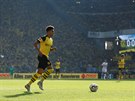 Jadon Sancho z Dortmundu bhem zápasu s Augsburgem.