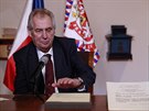 Prezident Milo Zeman vystoupil 5. íjna 2018 v Jízdárn Praského hradu na...