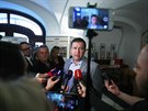 Předseda ČSSD Jan Hamáček dorazil do volebního štábu strany v pražském Lidovém...