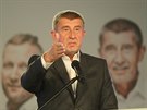 Andrej Babi komentuje na tiskové konferenci pedbné výsledky voleb. (6....