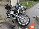 V Nov Velnici se srazilo osobn auto s motocyklem. (1. jna 2018)
