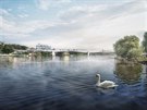 Vítzný návrh Dvoreckého mostu spojujícího Prahu 4 a Prahu 5. (2.10.2018)
