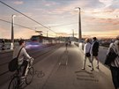 Vítzný návrh Dvoreckého mostu spojujícího Prahu 4 a Prahu 5. (2.10.2018)