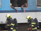 Zásah pi výbuchu propanbutanové lahve ve vlaku plném lidí trénují vechny...