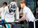 Valtteri Bottas ze stáje Mercedes po tréninku na VC Japonska