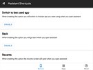 Assistant Shortcuts umouje zmnu nastavení ovládacích prvk tabletu.
