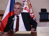 Prezident Milo Zeman vystoupil 5. jna 2018 v Jzdrn Praskho hradu na...