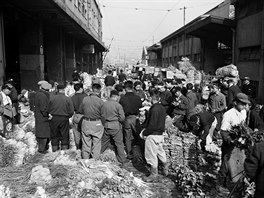 Tokijsk ryb trh Cukidi v roce 1954