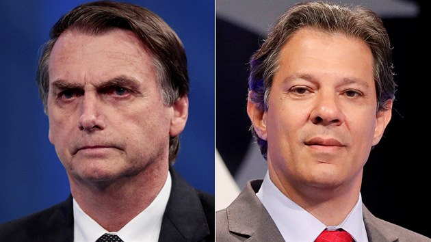 Brazilci v nedli volili prezidenta, v prvnm kole zskal nejvce hlas krajn pravicov Jair Bolsonaro (vlevo). O prezidentsk keslo se ve druhm kole utk s levicovm Fernandem Haddadem (vpravo). (7. jna 2018)