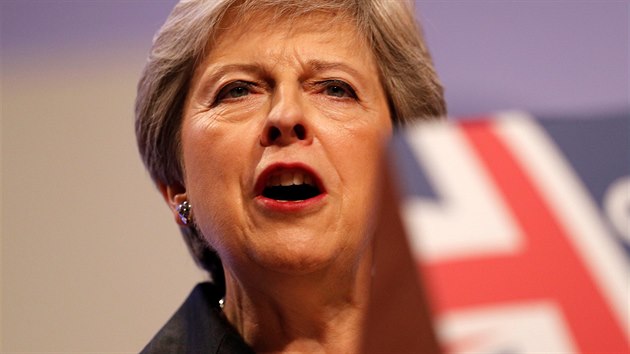 Britská premiérka Theresa Mayová má projev na sjezdu konzervativců. (3. října 2018)