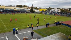 Sparantí fotbalisté se na stadionu v Polné chystají na pohárový duel proti...