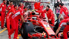 Kimi Räikkönen ze stáje Ferrari po tréninku na VC Japonska
