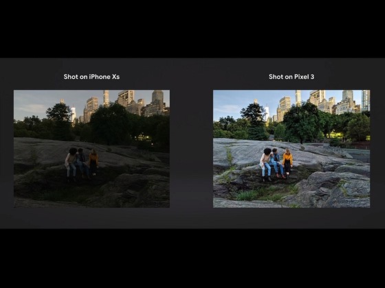 Srovnání snímků pořízených Pixelem 3 a iPhonem XS za horších světelných podmínek
